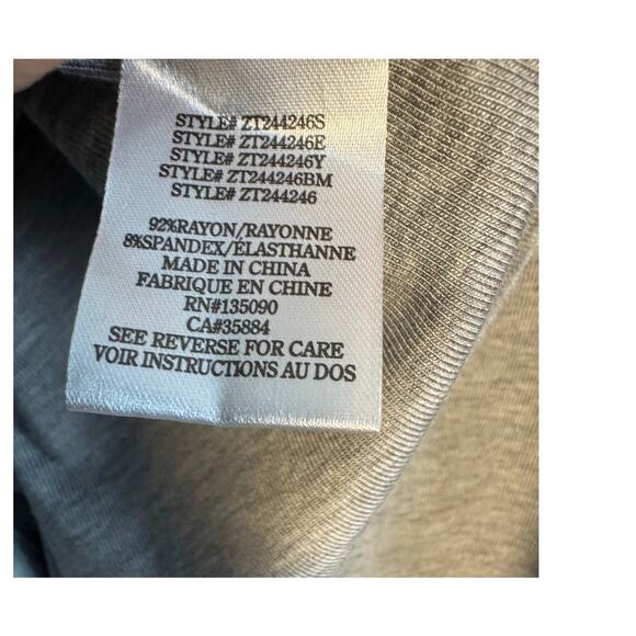 Z Supply Gray Long Sleeve Mock Neck Top Size XL Soft Stretch Basic - Picture 4 of 4